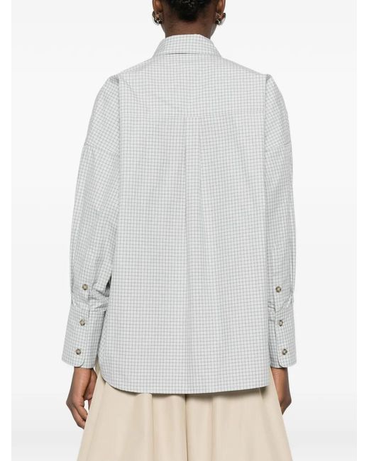 Brandon Maxwell White Checkered Boyfriend Shirt