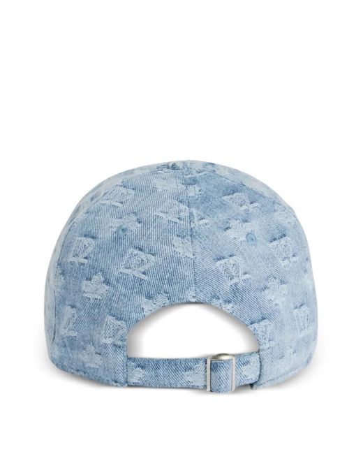 DSquared² Blue Monogram Print Baseball Cap for men