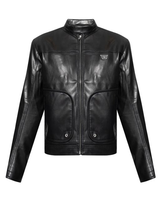 Veste En Cuir À Fermeture Zippée M I S B H V pour homme en coloris Black