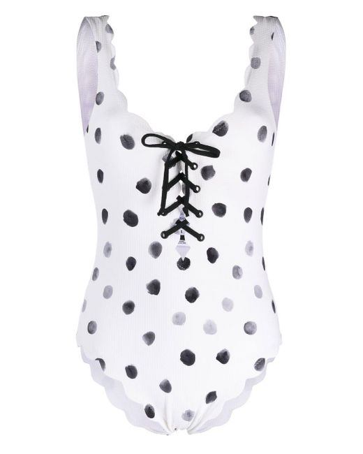 Marysia Swim Palm Springs Tie Maillot Swimsuit in White Lyst