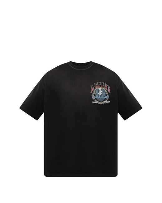 Amiri Black Crystal-Embellished Logo-Print T-Shirt for men