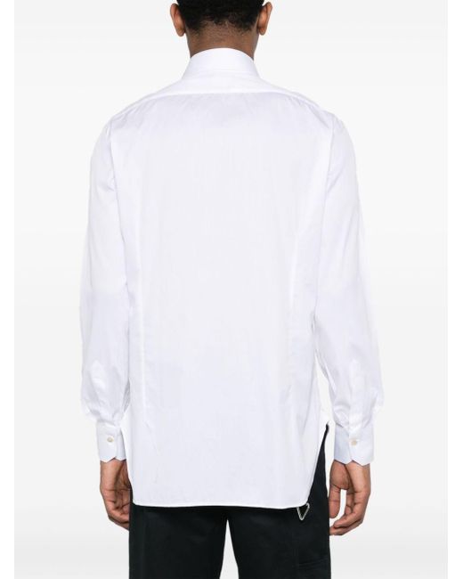 Chemise à boutonnière sur le devant Kiton pour homme en coloris White