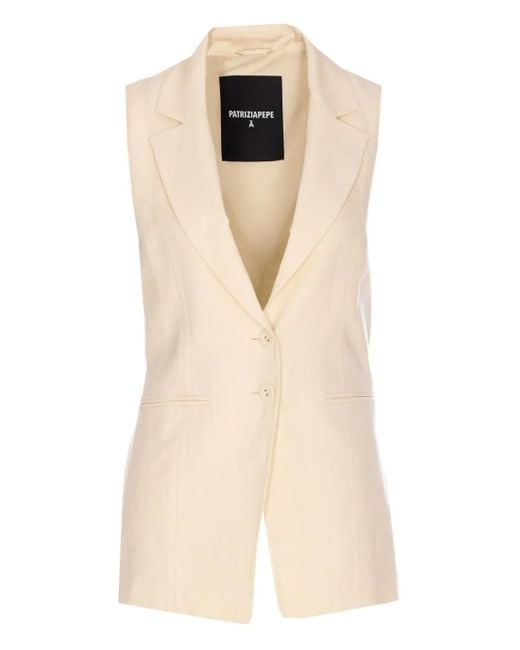 Patrizia Pepe Natural Cut-Out Waistcoat
