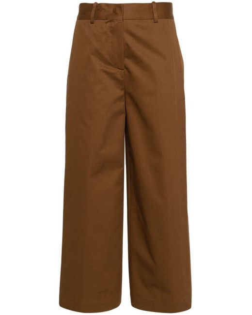 Semicouture Brown Side-slit Wide-leg Trousers