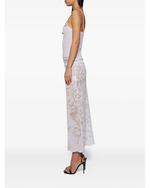 Roberta Einer White Midikleid Mit Spitzendetail