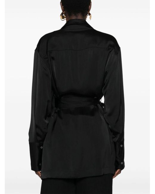 Open-front satin blazer di Fabiana Filippi in Black