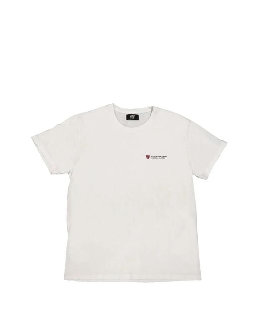 HTC White Distressed-Effect Print T-Shirt