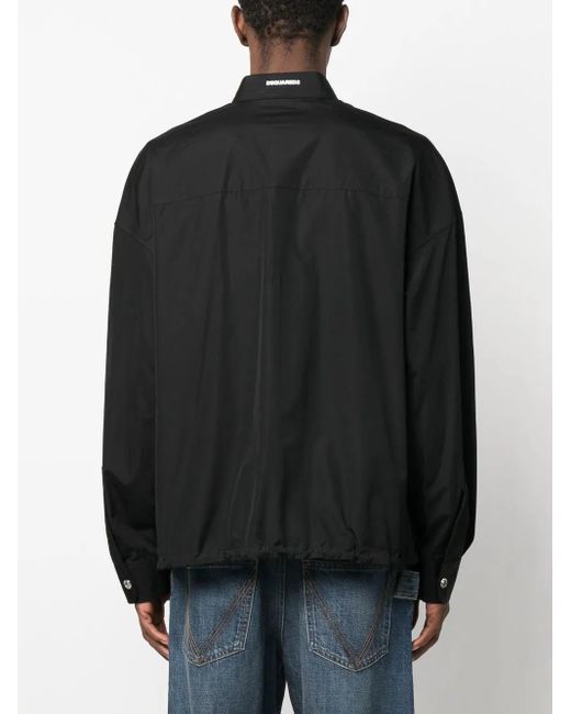 DSquared² Black Logo-Print Button-Up Shirt for men