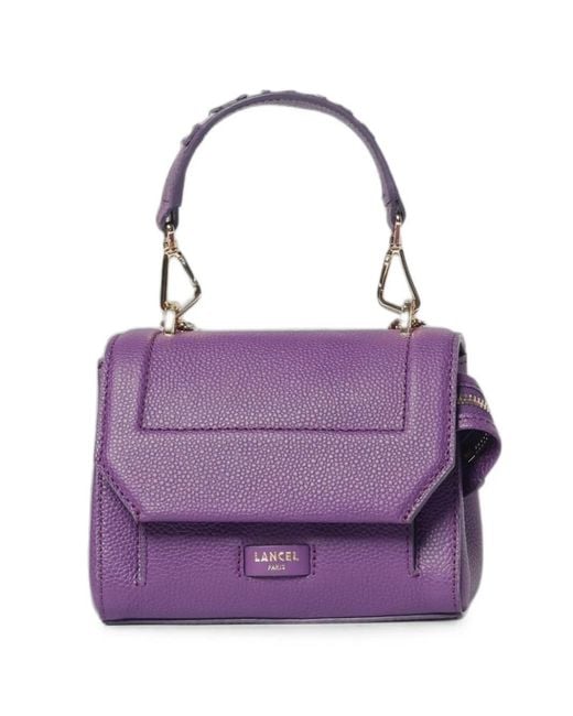 Lancel Purple Ninon Grained Leather Shoulder Bag