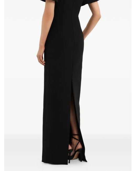 Rebecca Vallance Black Zephyr Puff-Sleeve Maxi Dress
