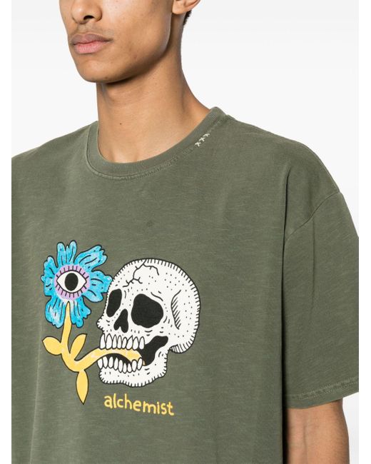 Alchemist Katoenen T-shirt Met Grafische Print in het Green voor heren