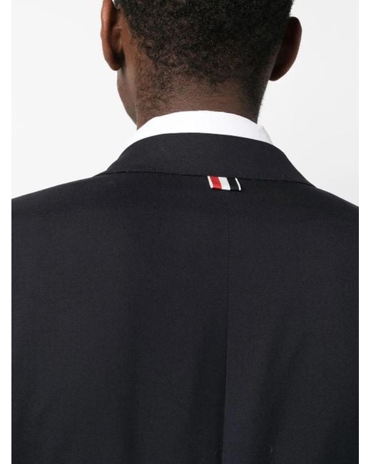 Thom Browne Blue Sleek Tailored Suit Jacket With Notch Lapel And Metallic Buttons for men