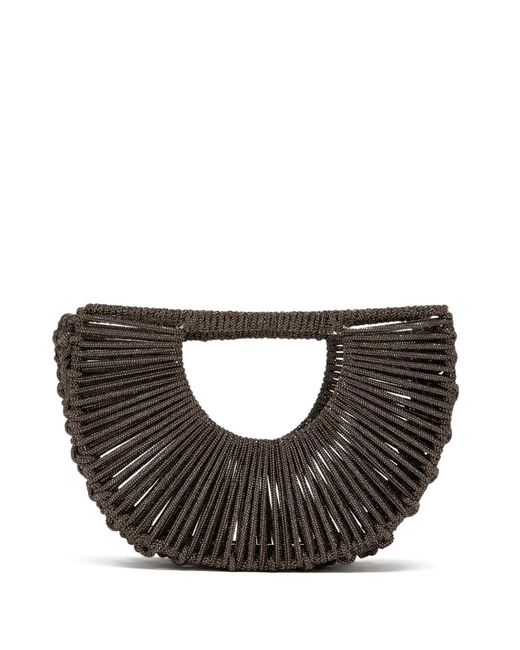 HIBOURAMA Black Demetra Crystal-Studded Tote Bag