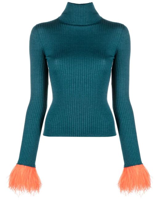 LaDoubleJ Blue Cashmere-Blend High Kick Top
