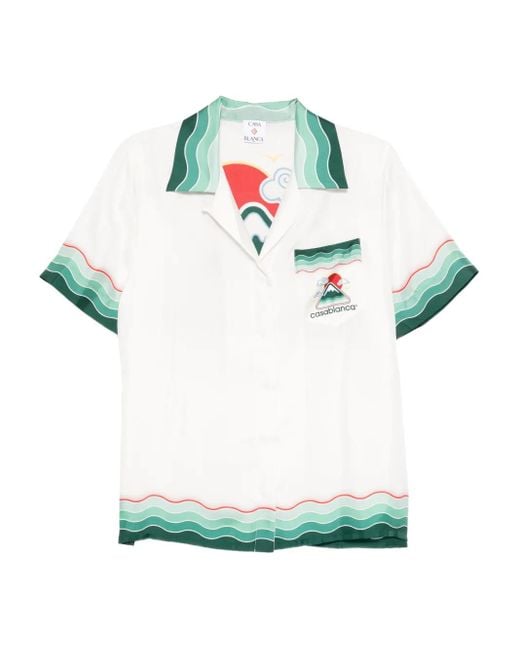 Casablanca Blue Short-Sleeve Shirt