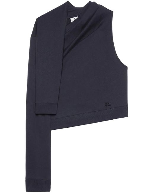 Sudadera asimétrica con hombros descubiertos Courreges de color Blue