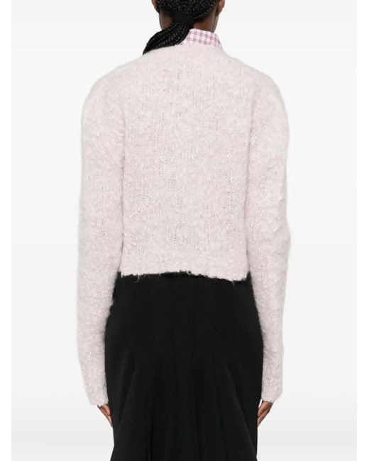 Marni Pink Button-Fastening Cropped Cardigan