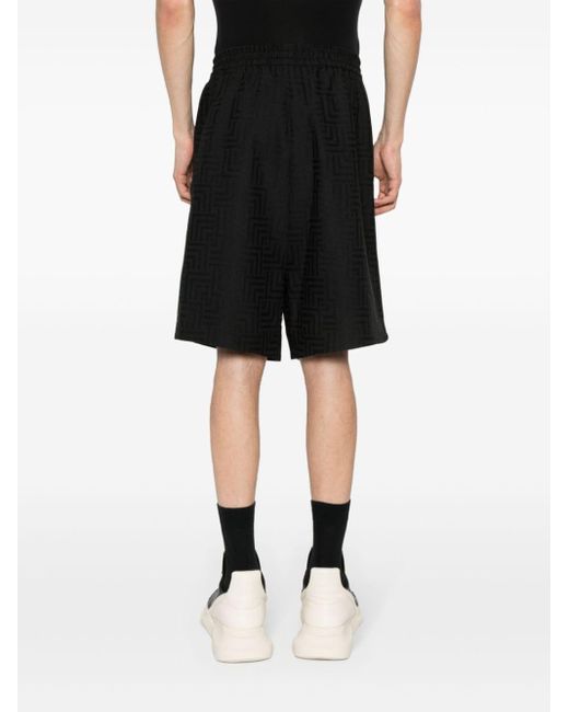 Fear Of God Black Patterned-jacquard Deck Shorts for men