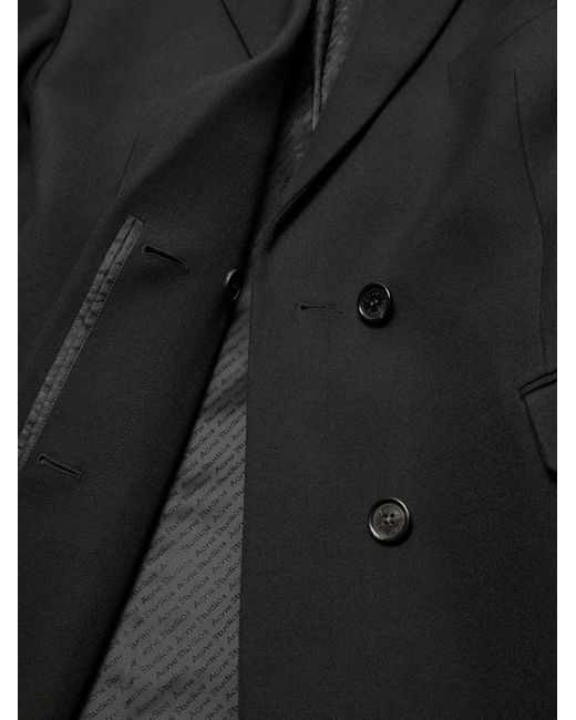 Acne Black Wool Double-Breasted Coat