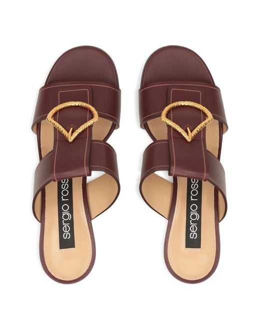 Sergio Rossi Brown 50Mm Leather Sandals