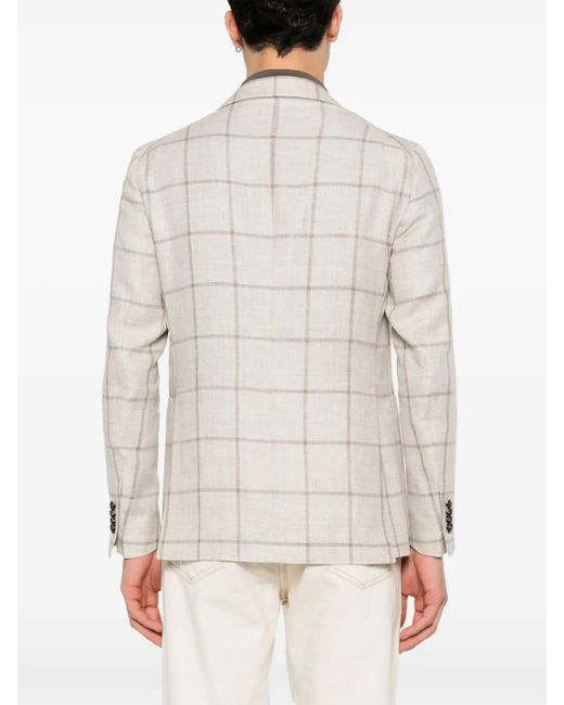 Tagliatore Natural Check-Pattern Blazer for men