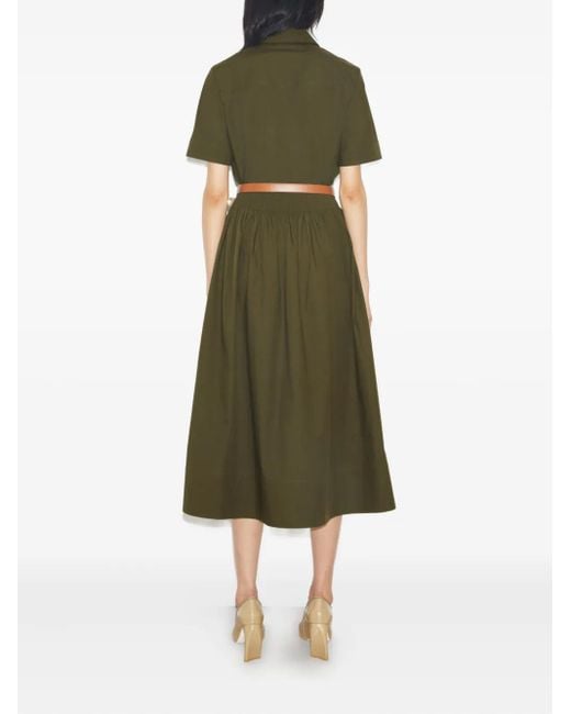 Tory Burch Green Pocket-Detail Short-Sleeve Shirt