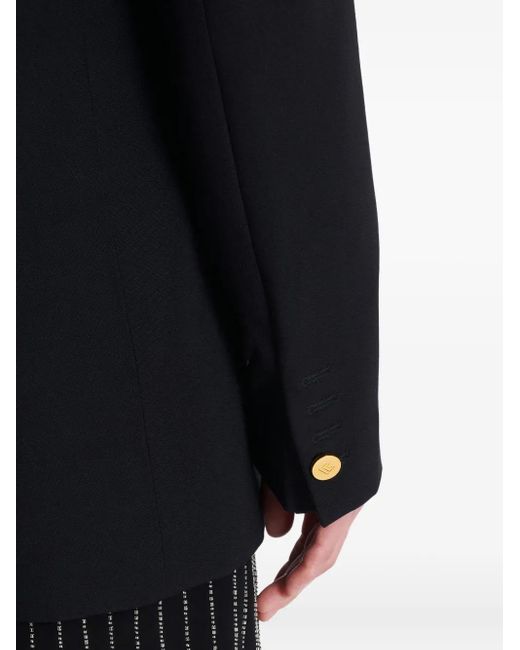 Balmain Black Single-Button Wool Jacket for men