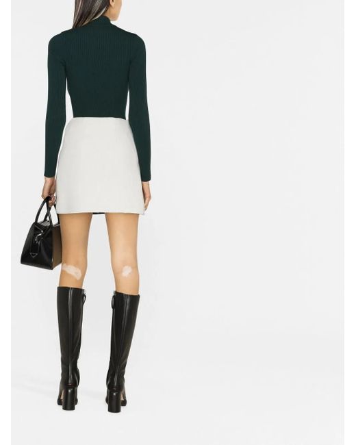 Courreges Green Gerippter Pullover Mit Logo-Patch