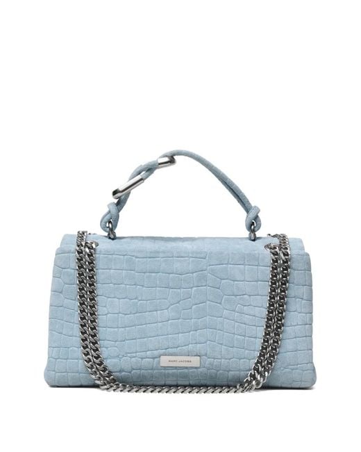 Marc Jacobs Blue The Suede Croc Dual-Chain Shoulder Bag