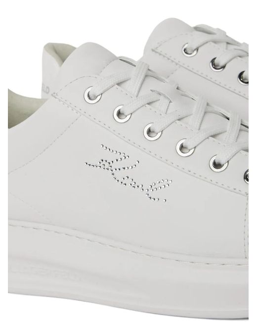 Karl Lagerfeld White Kapri Rhinestone Sneakers