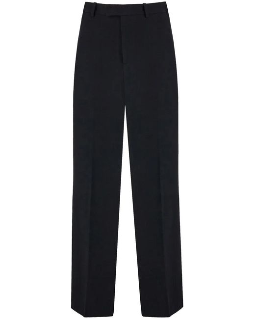 Ferragamo Blue Satin-Insert Tailored Trousers for men
