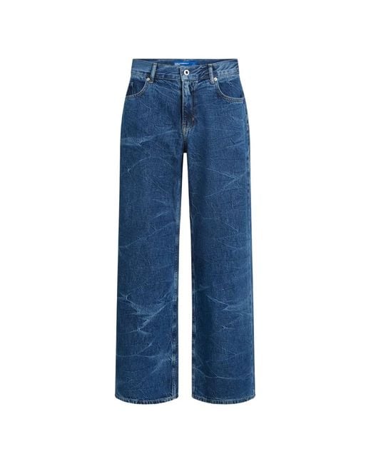 Karl Lagerfeld Blue Wrinkle-Effect Jeans