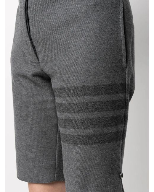 Thom Browne Gray 4-Bar Stripe Twill Shorts