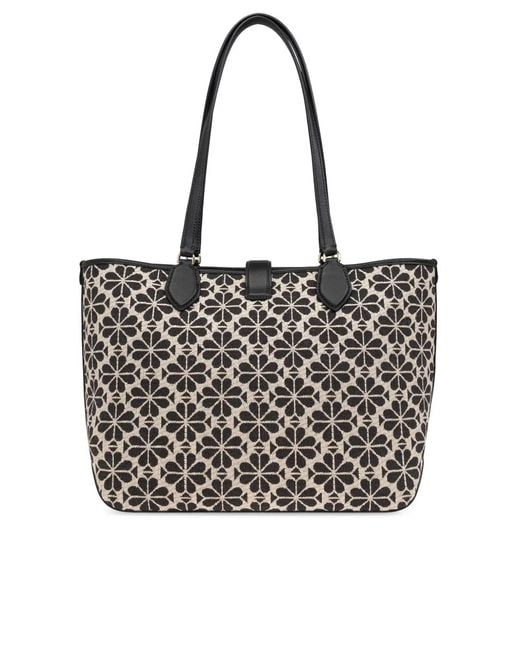 Kate Spade Black Spade Flower Jacquard Medium Open Tote