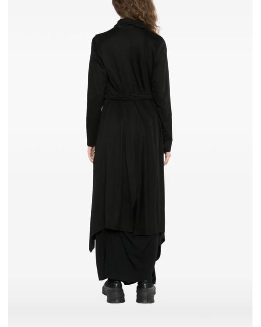 Limi Feu Black Asymmetric Open-Front Coat