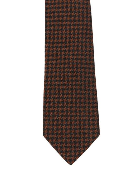 Tagliatore Brown Cravate À Motif Pied-De-Poule for men