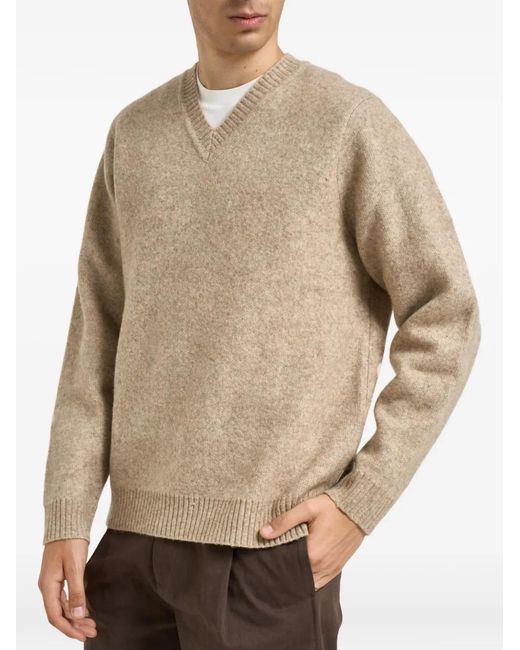 Les Deux Natural V-Neck Long-Sleeve Sweater for men