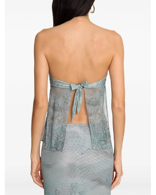 Amir Slama Blue X Jade Picon Blouse À Fleurs