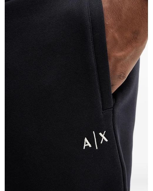 ARMANI EXCHANGE Black Drawstring Logo-Detail Track Pants for men