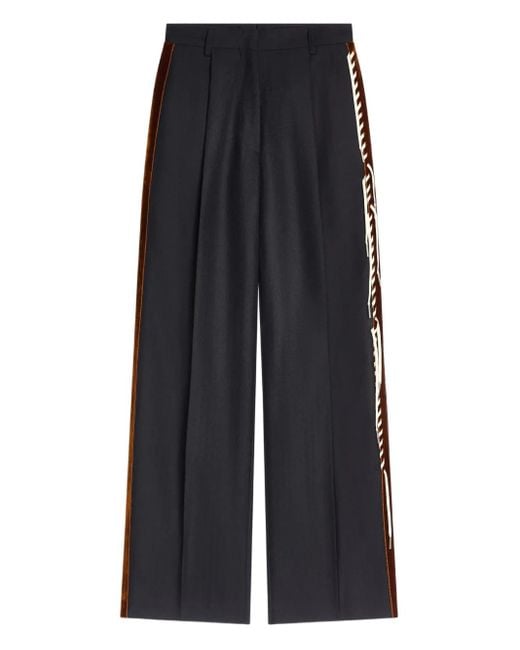 Pantalones con ribete de terciopelo Dries Van Noten de color Black