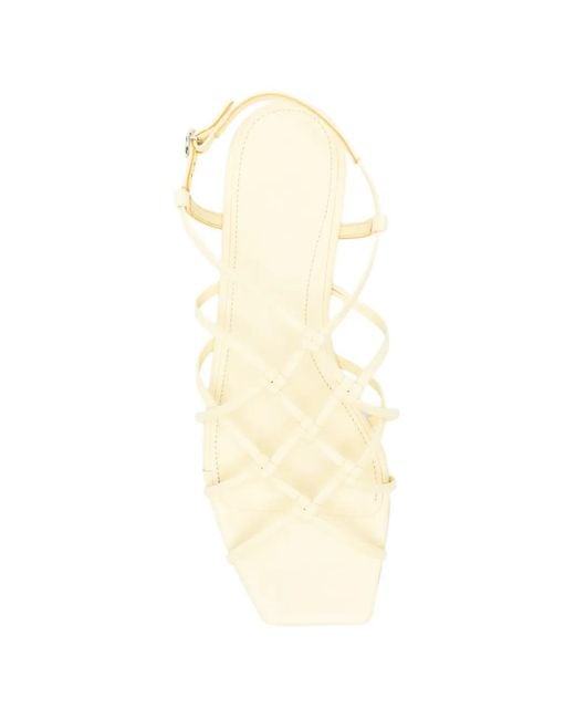 Aeyde White Anisa Knot-Detail Leather Sandals