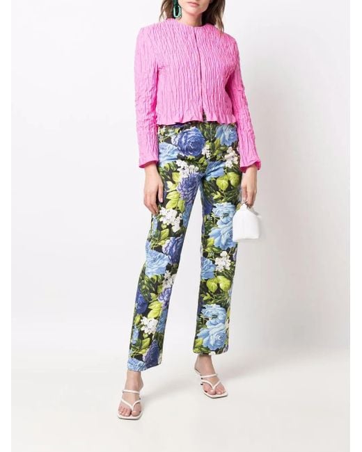 MSGM Pink Ruffle-Detail Blouse
