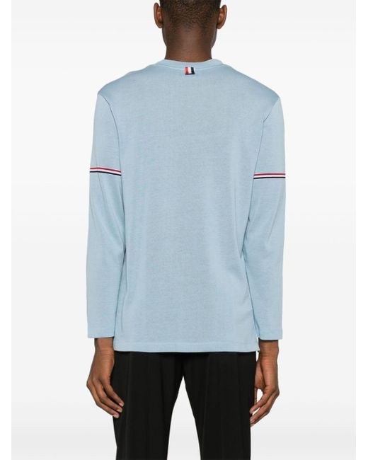 Thom Browne Blue Rwb-stripe Cotton T-shirt for men