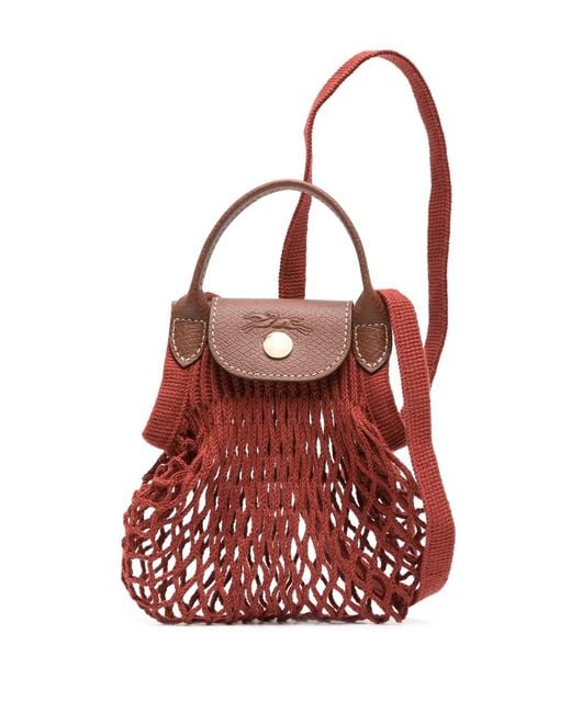 Longchamp Red Le Pliage Filet Mini Bag