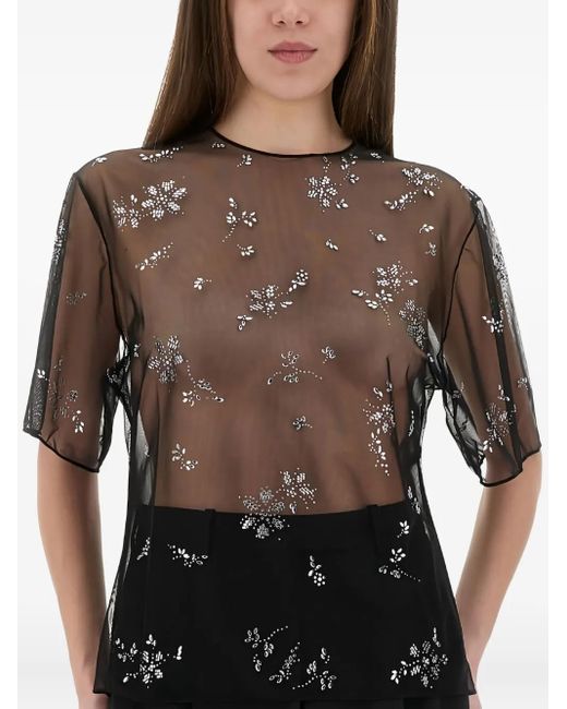 Rabanne Brown Bluse mit Kristallen