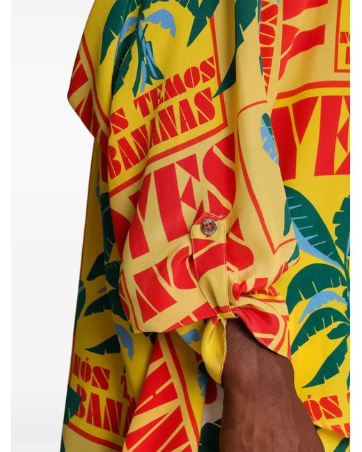 Amir Slama Gray Palm-Print Shirt for men