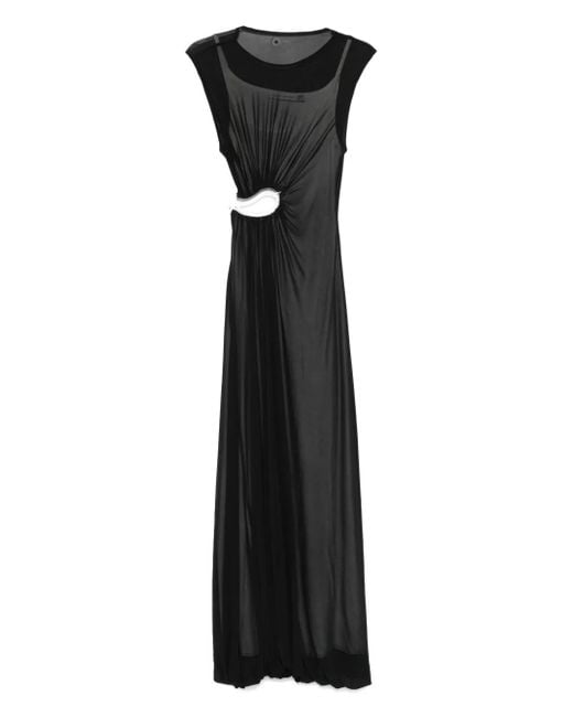 Robe Drapée À Coupe Longue Christopher Esber en coloris Black