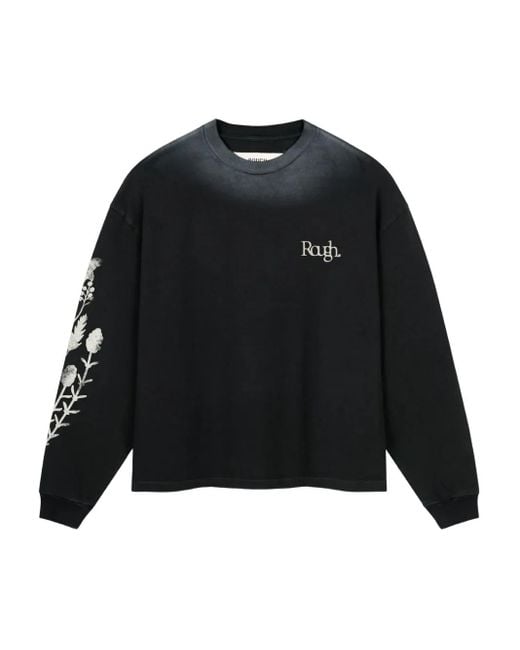 ROUGH フローラル ロングtシャツ Black