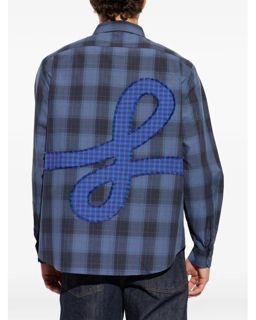 Loewe Blue Checked Cotton Shirt for men