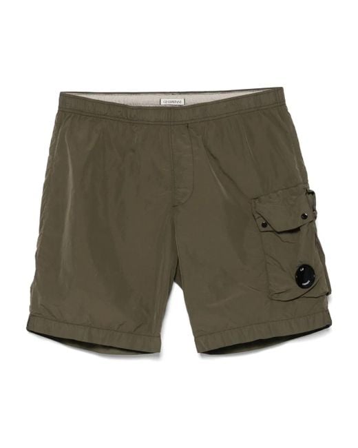 C P Company Green Lens-Detail Swim Shorts for men